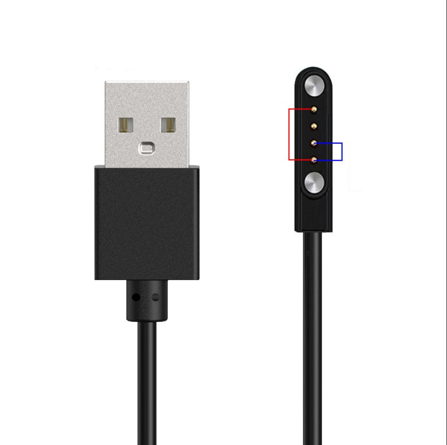 Universal Smartwatch Magnetic Charging Data Cable - Black 4P/7.62-14.3mm_0